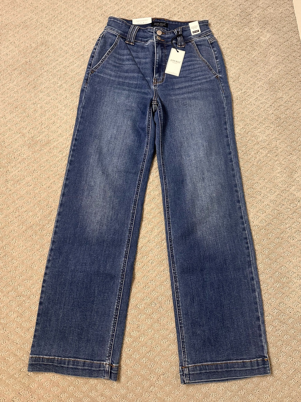 Nwt Sz 5/27 Judy Blue Wide Leg Trouser Jeans Medium Wash Stretch — image 3 of 8